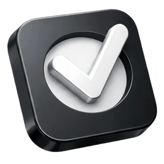 Symbole de validation en 3D à cocher figurant sur la page À propos de Filonèque Assets
